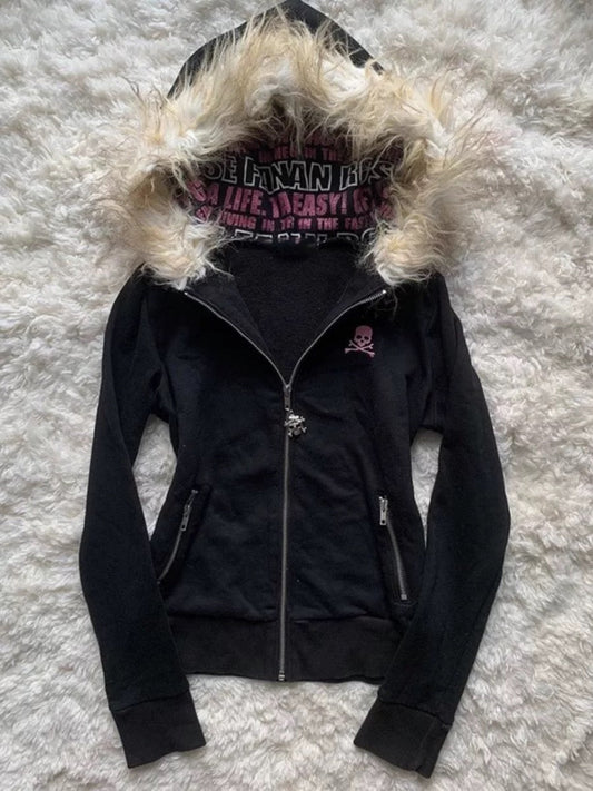 Skull fur Hoodie