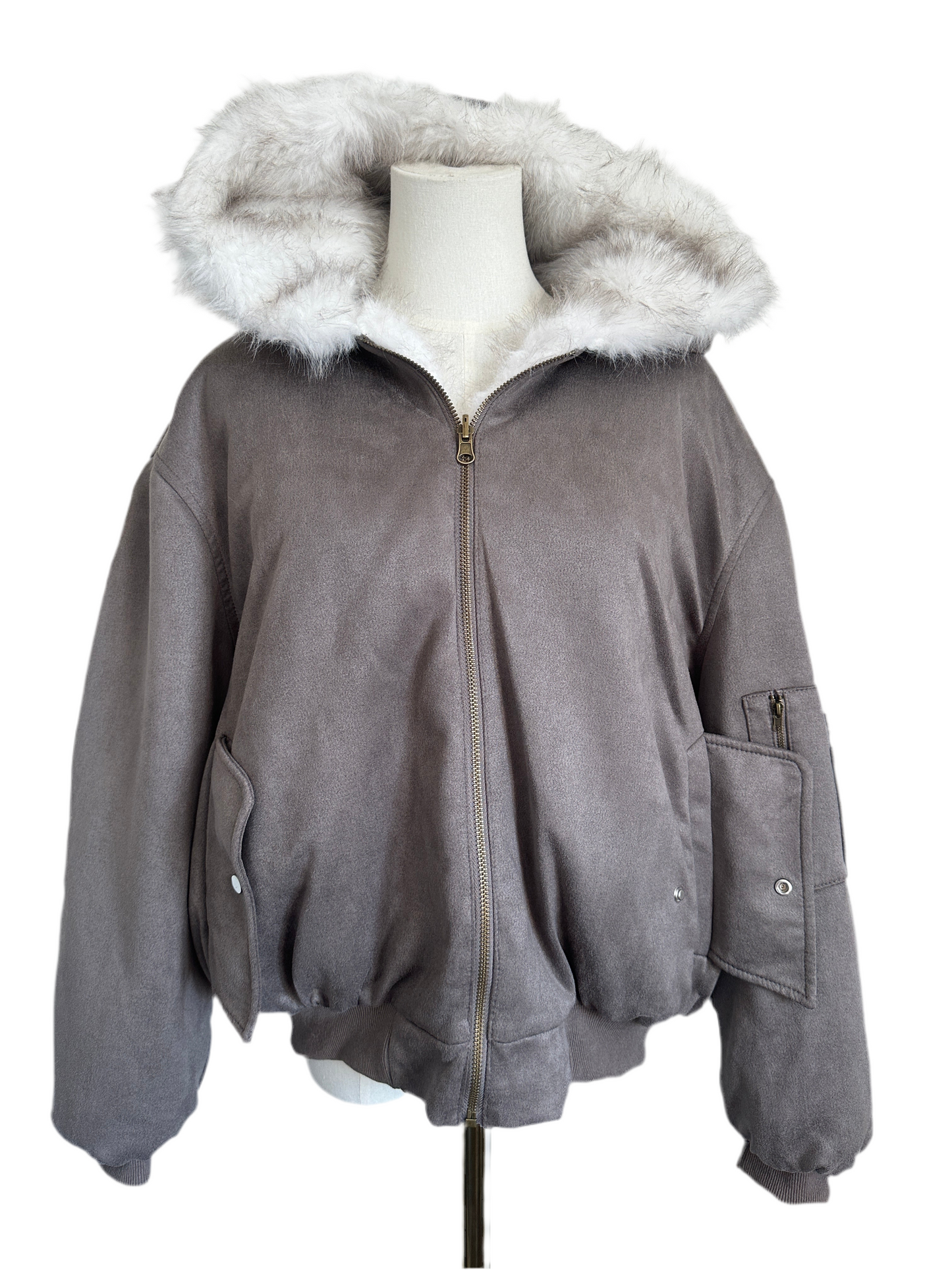 Sherpa reversible fur jacket