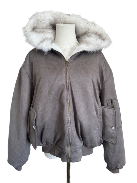 Sherpa reversible fur jacket