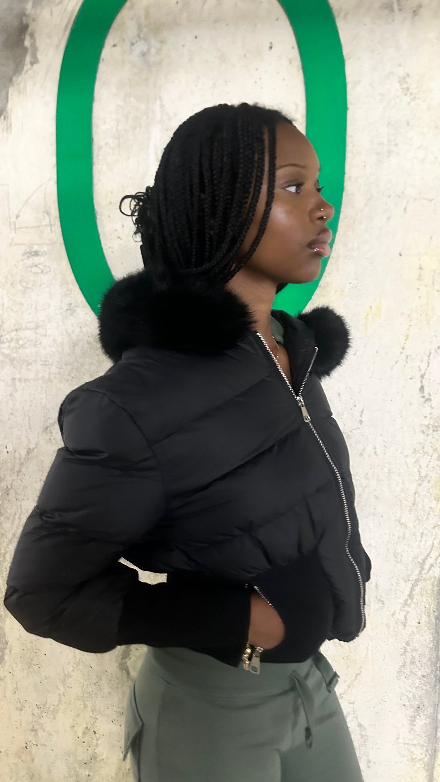 Black ice puffer jacket