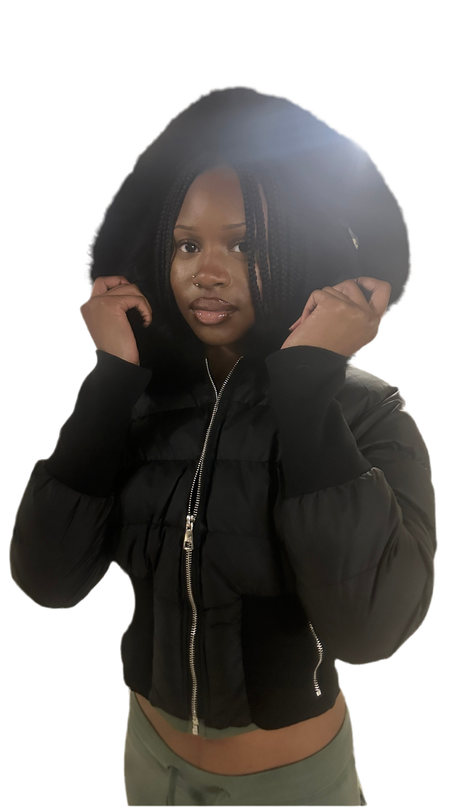 Black ice puffer jacket