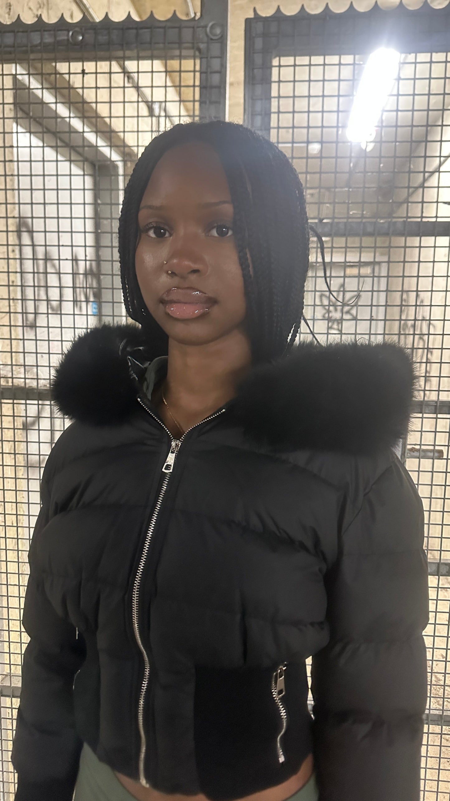 Black ice puffer jacket