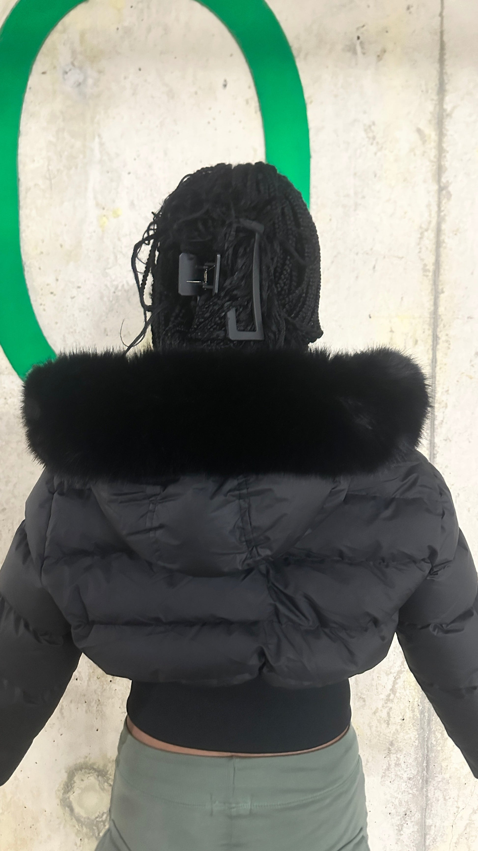Black ice puffer jacket