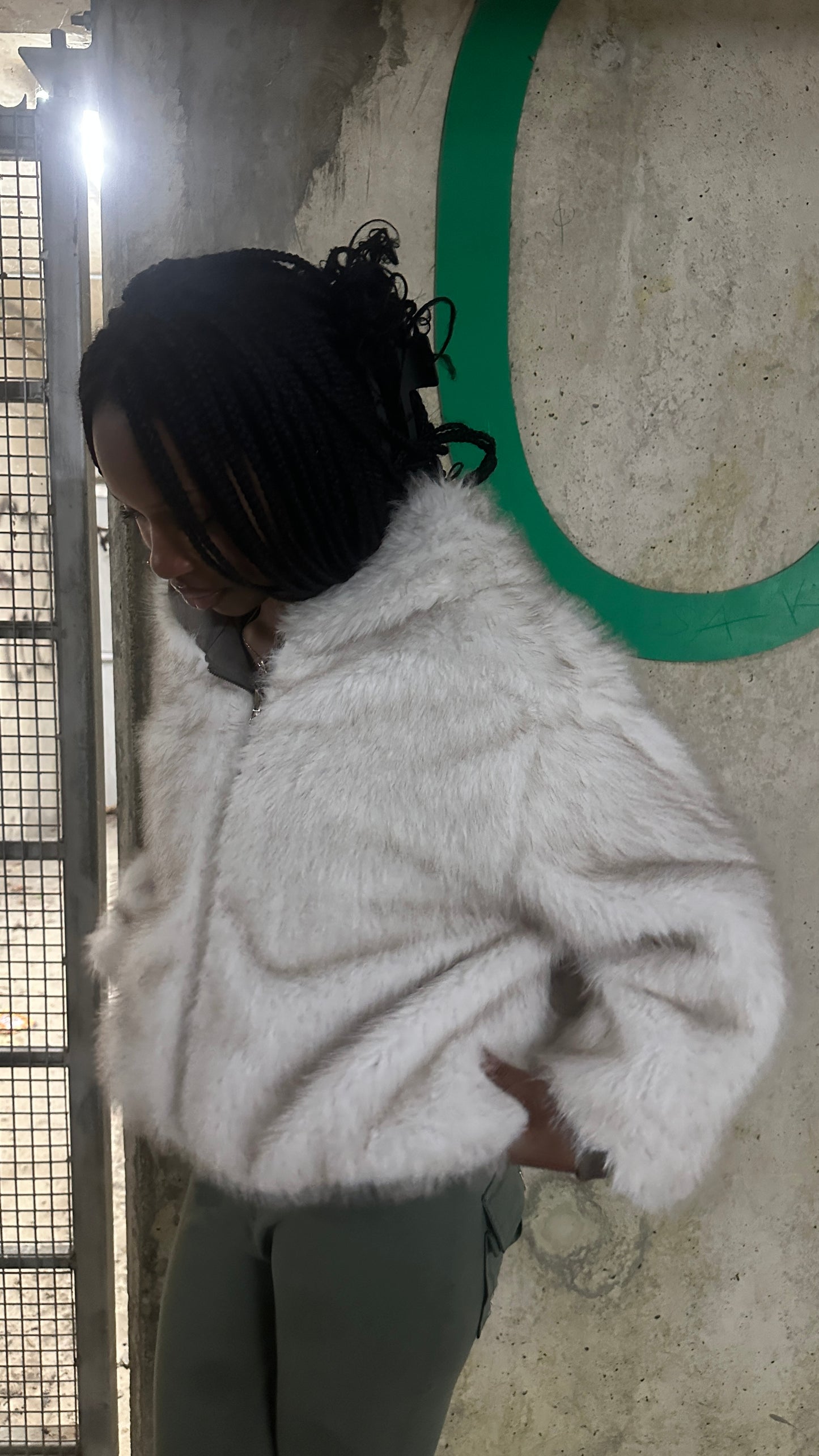 Sherpa reversible fur jacket