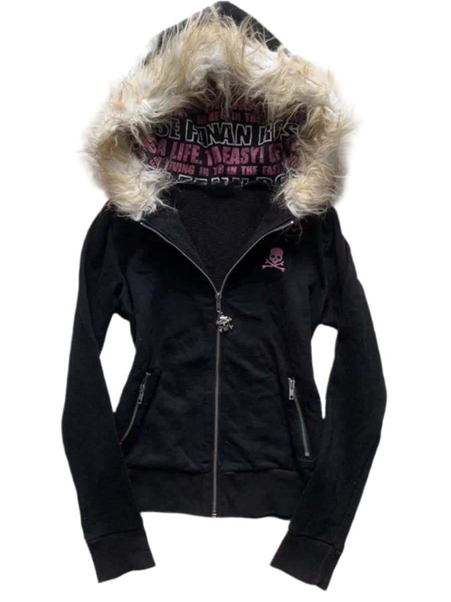 Skull fur Hoodie