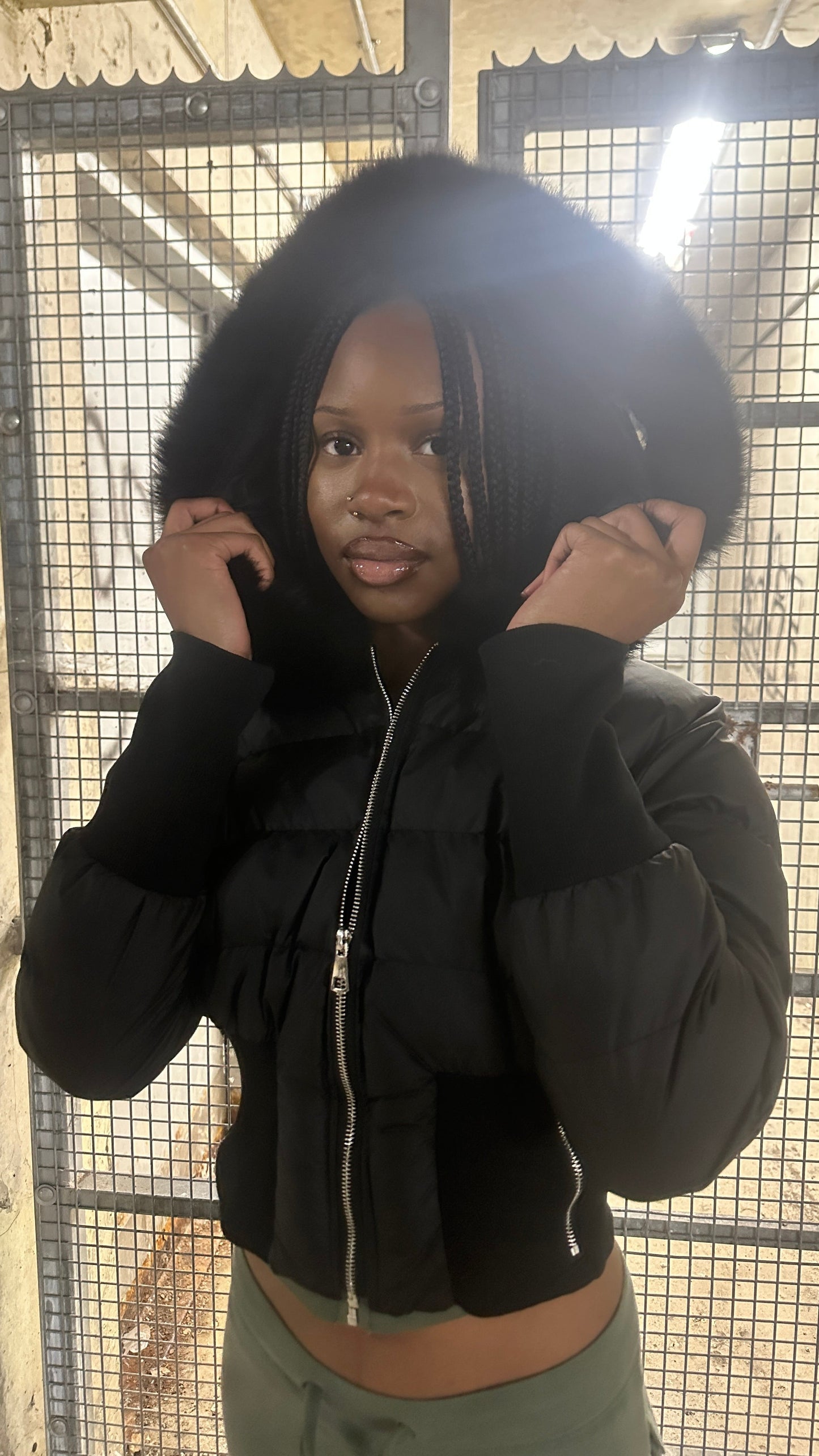 Black ice puffer jacket