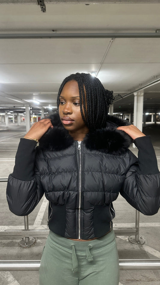 Black ice puffer jacket